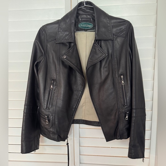 Overland Jackets & Blazers - Overland Vintage Black Leather Moto Jacket Size M